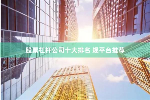 股票杠杆公司十大排名 规平台推荐
